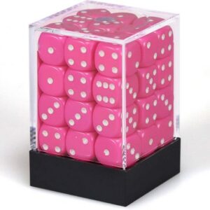 Chessex Opaque 12mm W6 Pink/weiß Würfel Set (36 Stück)
