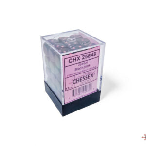 Chessex Opaque Black/pink D6 12mm Würfelset (36 Stück)