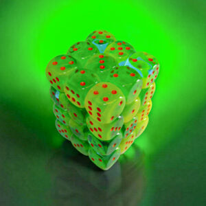 Chessex Gemini 12mm d6 Plasma Green-Teal/orange Luminary Dobbelsteen Set (36 stuks)