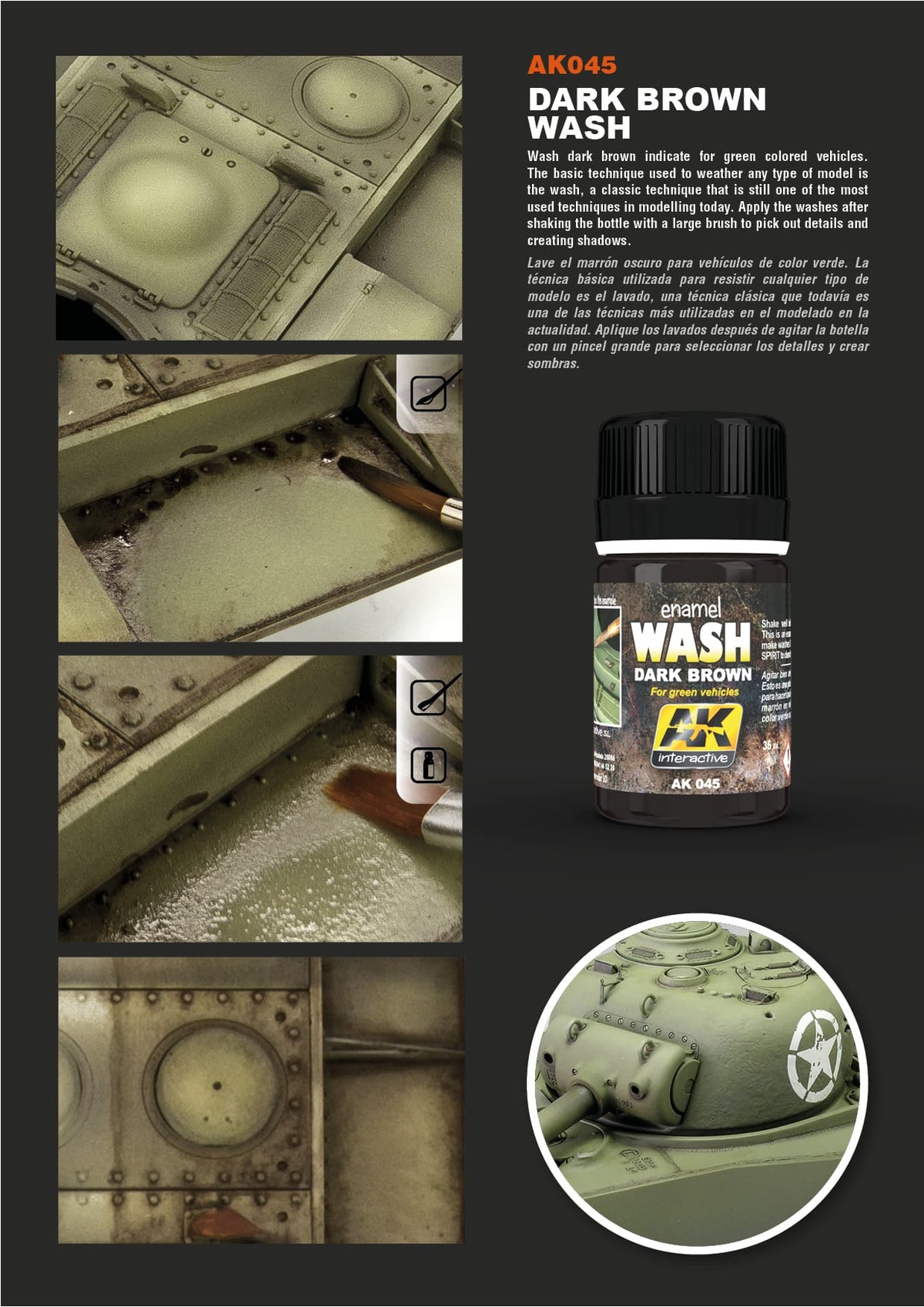DARK BROWN WASH FOR GREEN VEHICLES