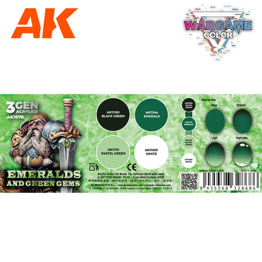 AK WARGAME COLOR SET. EMERALDS AND GREEN GEMS