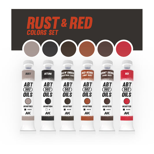 AK RUST & RED COLORS SET - ABT 502 OILS