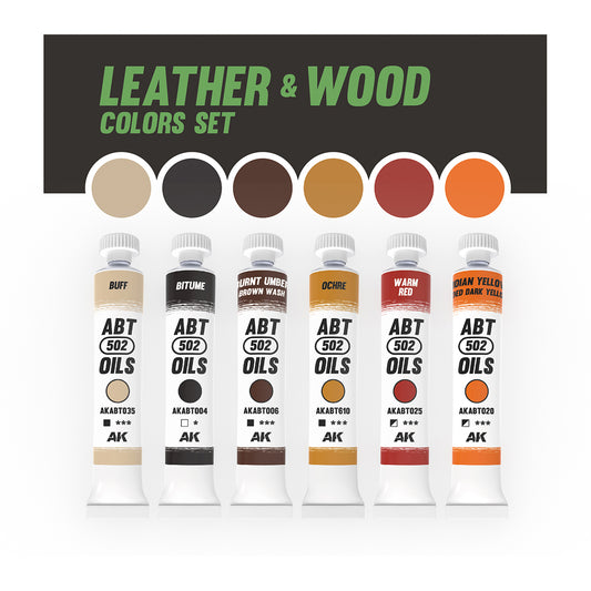 AK LEATHER & WOOD COLORS SET - ABT 502 OILS