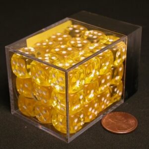 Chessex Transluzent Gelb/Weiß W6 12mm Würfelset (36 Stück)