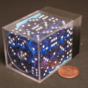 Chessex Transluzent Blau/Weiß W6 12mm Würfelset (36 Stück)