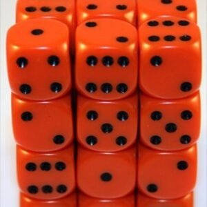 Chessex Opaque Orange/black D6 12mm Dobbelsteen Set (36 stuks)