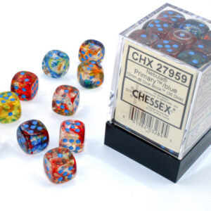 Chessex Nebula Primary/blue Luminary D6 12mm Dobbelsteen Set (36 stuks)