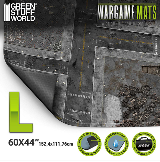 Ground Zero District Game Mat for Warhammer: Neoprene Mat 44x60" 112 × 152 cm