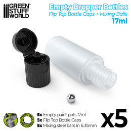 Empty Dropper Bottles 17ml with Mixing Balls