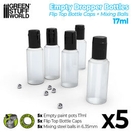 Empty Dropper Bottles 17ml with Mixing Balls
