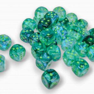 Chessex Borealis 12mm d6 Kelp/light green Luminary Dobbelsteen Set (36 stuks)