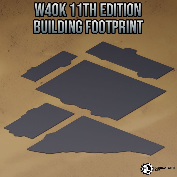 W40k 11th Edition Building Footprint / Terrain Area - Flat No Texture (Full 40k Table 2-Player)
