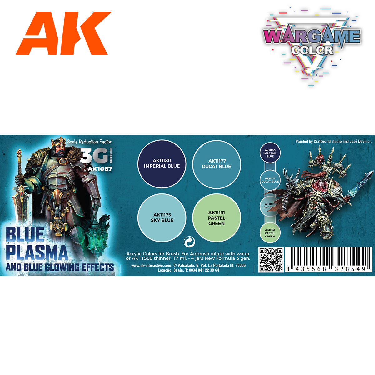 AK WARGAME COLOR SET. BLUE PLASMA AND GLOWING EFFECTS