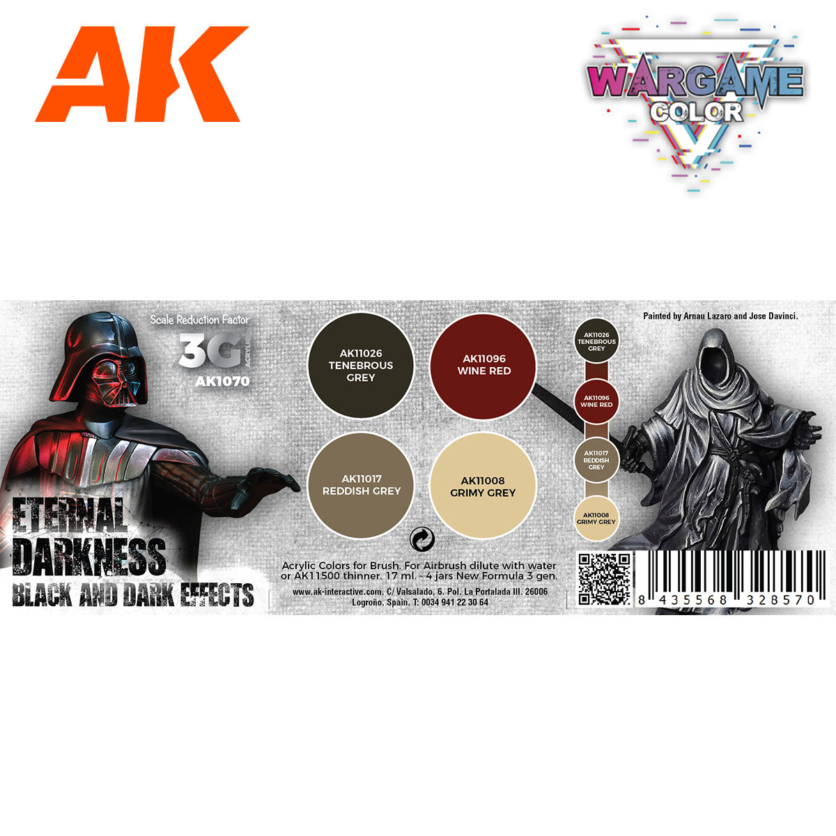 AK WARGAME COLOR SET. ETERNAL DARKNESS.