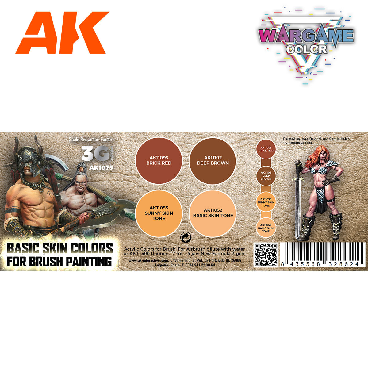 AK WARGAME COLOR SET. BASIC SKIN COLORS