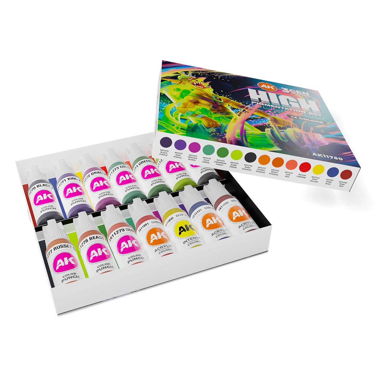 AK HIGH PIGMENTATION SET – 14 COLORS