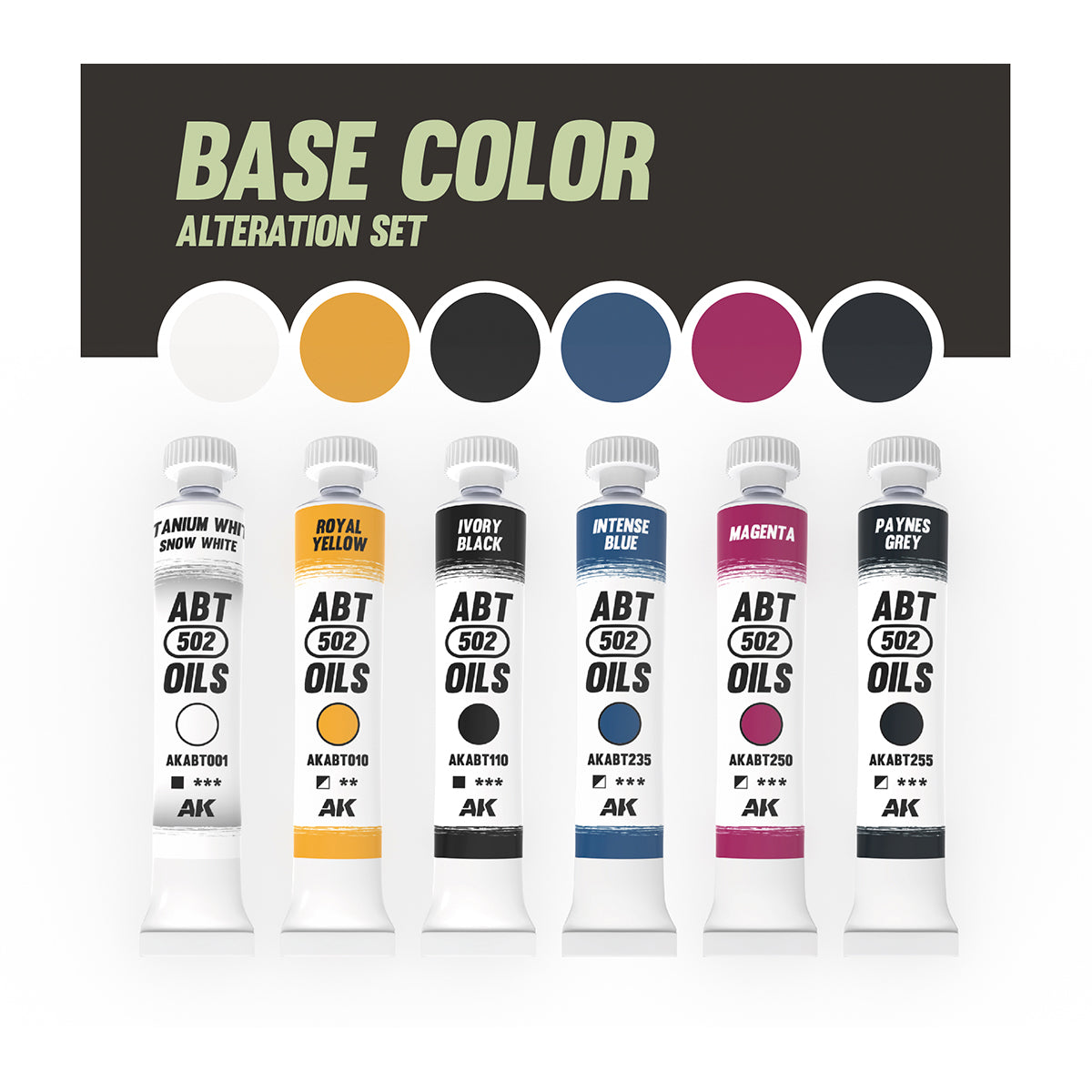 AK BASE COLOR ALTERATION SET – ABT 502 OILS