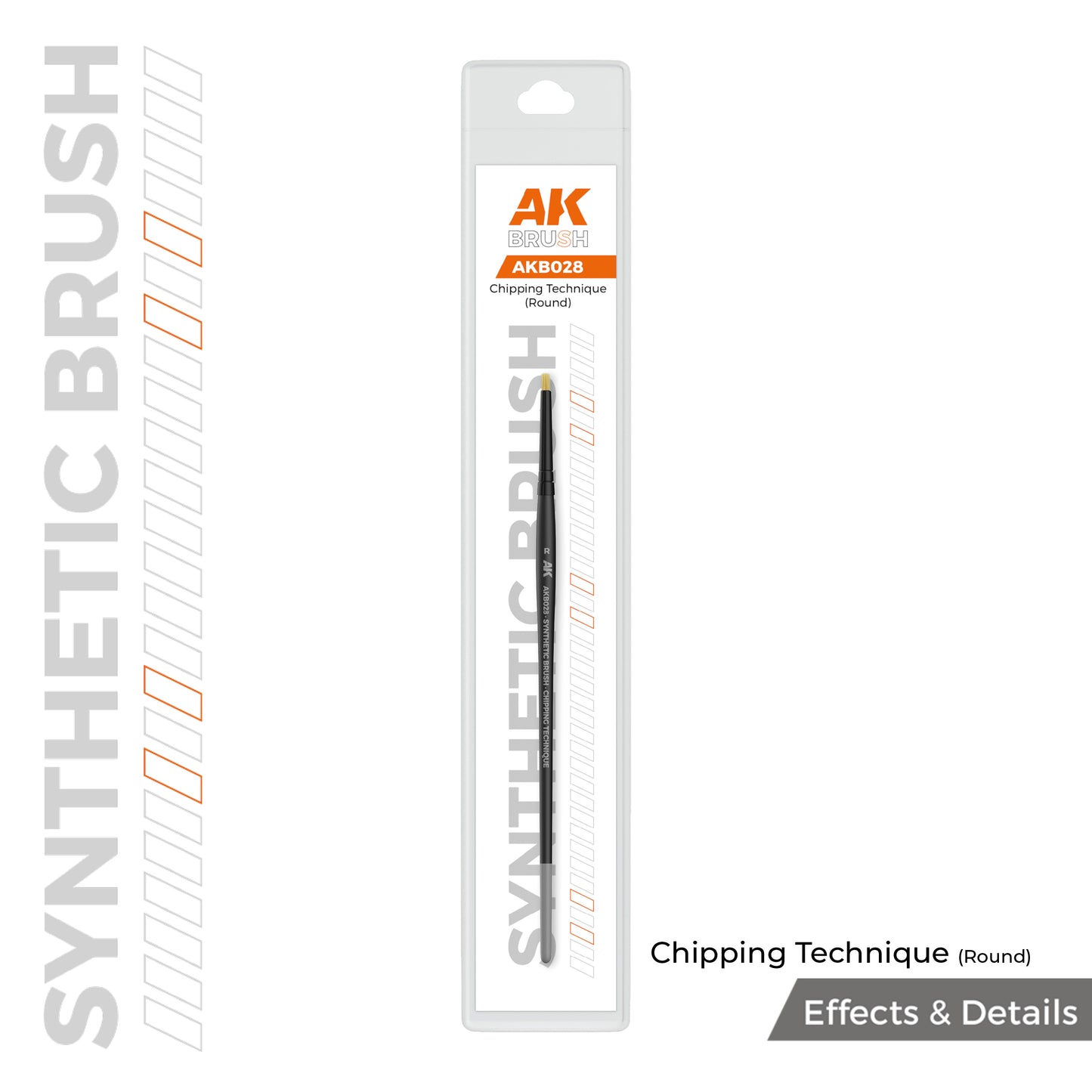 AK SYNTHETIC BRUSH - CHIPPING TECHNIQUE (ROUND)