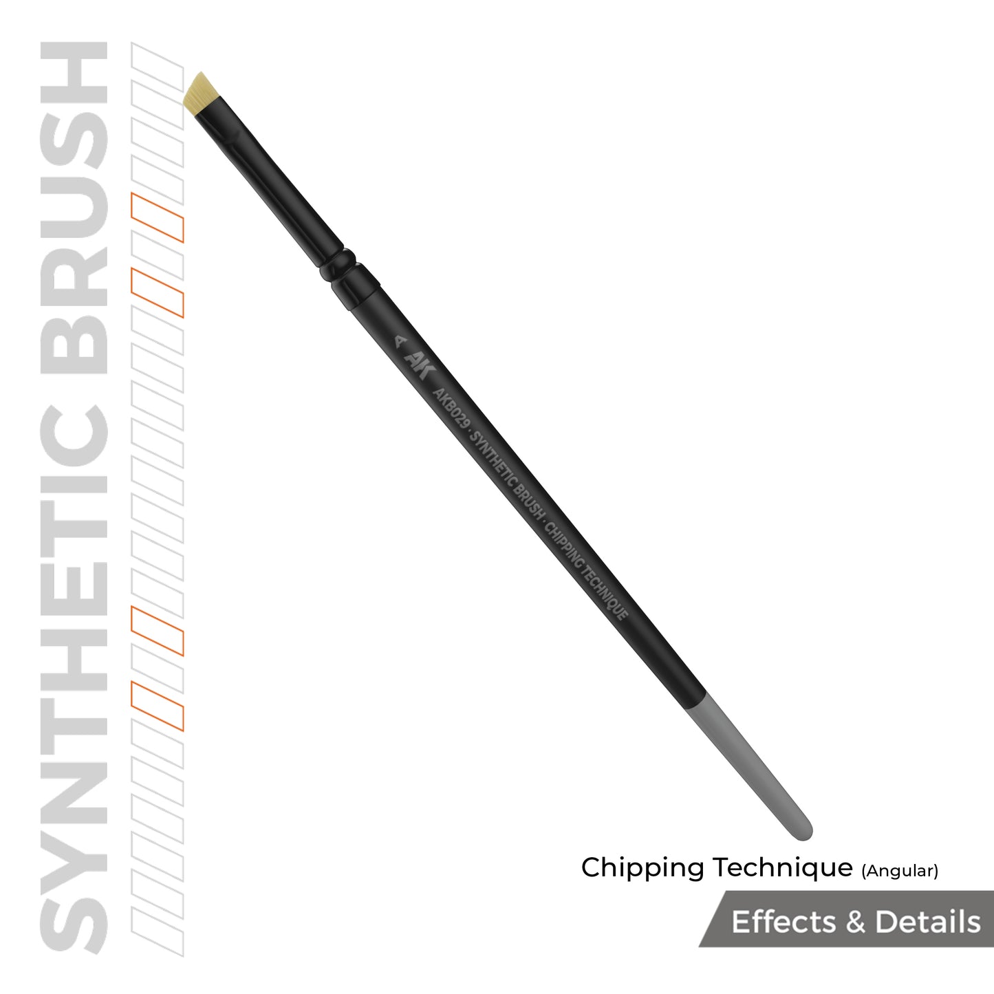 AK SYNTHETIC BRUSH - CHIPPING TECHNIQUE (ANGULAR)