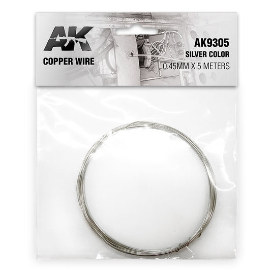 COPPER WIRE 0.45MM ø X 5 METERS. SILVER COLOR