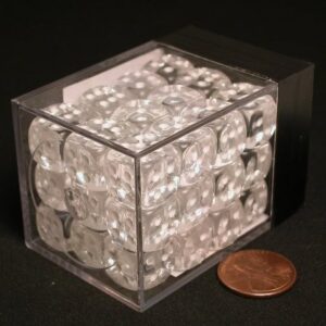 Chessex Translucent Clear/white D6 12mm Dobbelsteen Set (36 stuks)