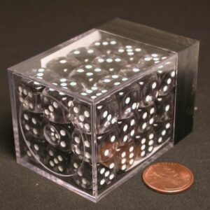Chessex Translucent Smoke/white D6 12mm Dobbelsteen Set (36 stuks)