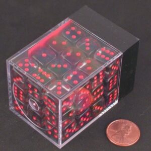 Chessex Transluzent Smoke/rot D6 12mm Würfel Set (36 Stück)