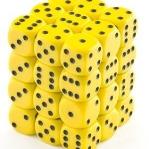 Chessex Opaque Yellow/black D6 12mm Dobbelsteen Set (36 stuks)