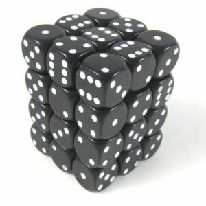 Chessex Opaque Black/white D6 12mm Würfelset (36 Stück)