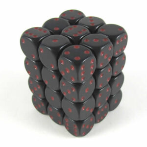 Chessex Opaque Black/red D6 12mm Würfel Set (36 Stück)