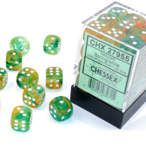 Chessex Nebula Spring/white Luminary D6 12mm Würfel Set (36 Stück)