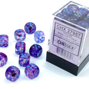 Chessex Nebula Nocturnal/blue Luminary D6 12mm Dobbelsteen Set (36 stuks)