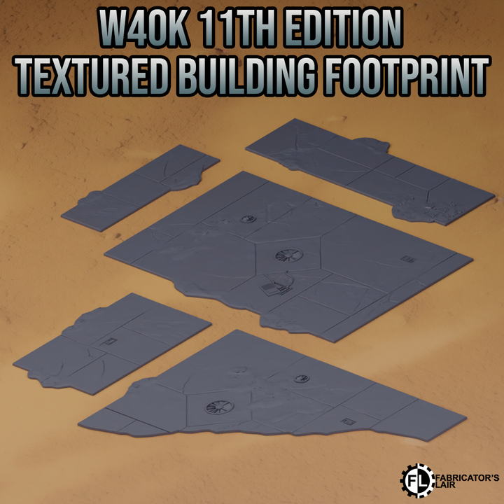 W40k 11th Edition Textured Building Footprint / Terrain Area - Templaris Part 2 (Half 40k Table 1-Player)
