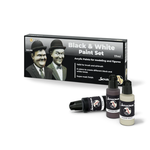 Scale 75 BLACK and WHITE Paint Set