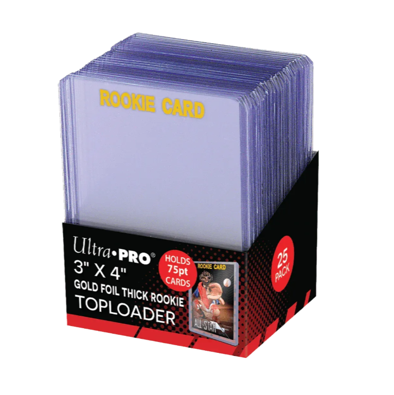 Ultra Pro | 3" x 4" Gold Foil Thick Rookie (75pt) | Toploader (25ct)