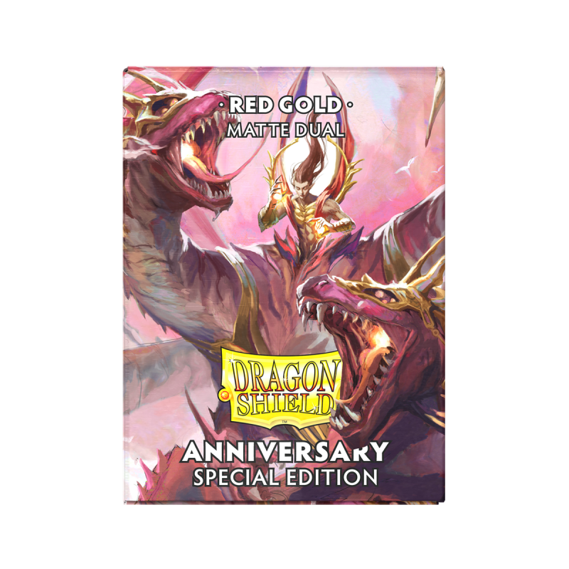 DS - Standard Dual Sleeves: Pomegranate & Gold [Matte] (100 Sleeves)