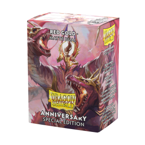 DS - Standard Dual Sleeves: Pomegranate & Gold [Matte] (100 Sleeves)
