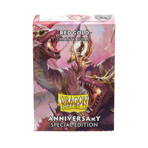 DS - Standard Dual Sleeves: Pomegranate & Gold [Matte] (100 Sleeves)