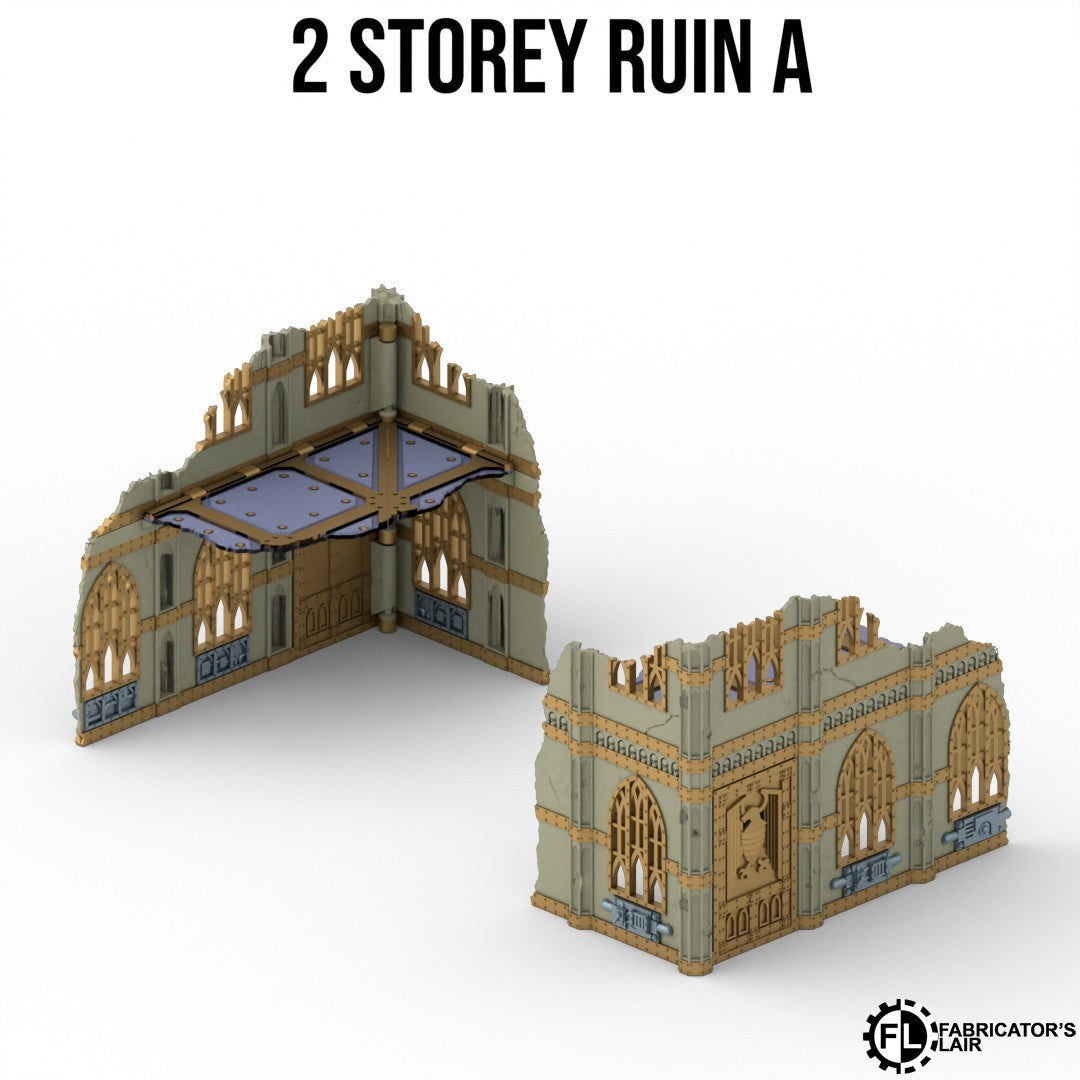 W40k 11th Edition Folding Terrain - Gothic Ruins Set (Full Table) + Footprints