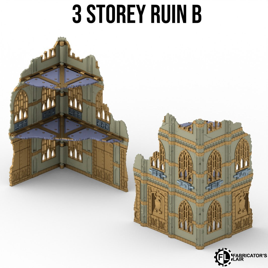 W40k 11th Edition Folding Terrain - Gothic Ruins Set (Full Table) + Footprints