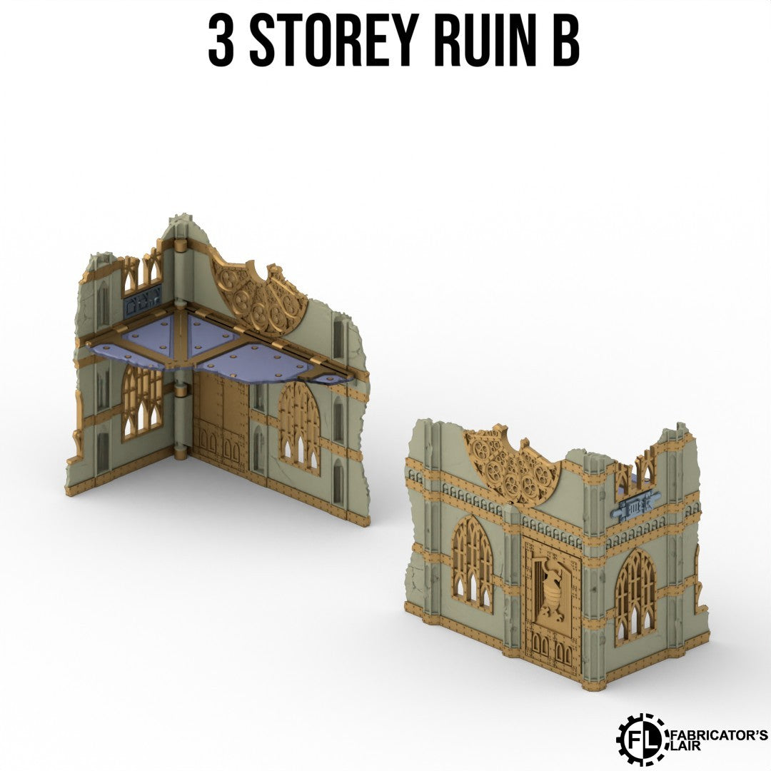 W40k 11th Edition Folding Terrain - Gothic Ruins Set (Full Table) + Footprints