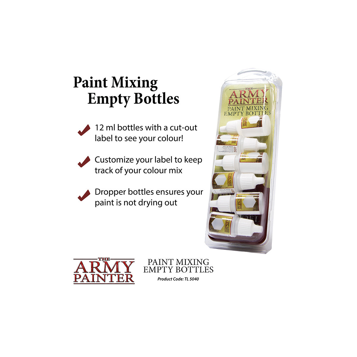 The Army Painter Paint Mixing Empty Bottles (6x)